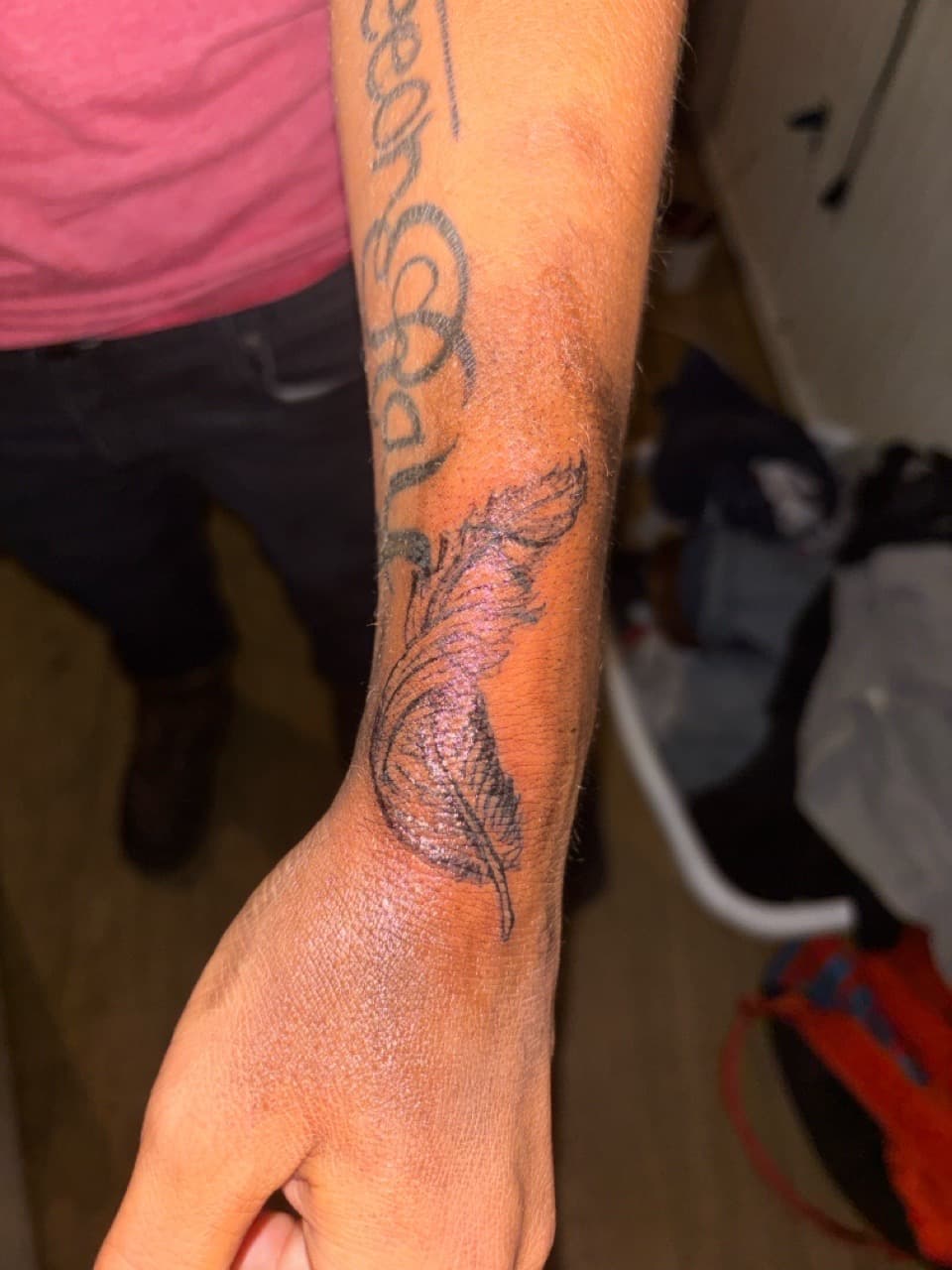 Fine Line + Black-work feather tattoo on Forearm by Mr_I_Can_Do_Tattoos on TattMe