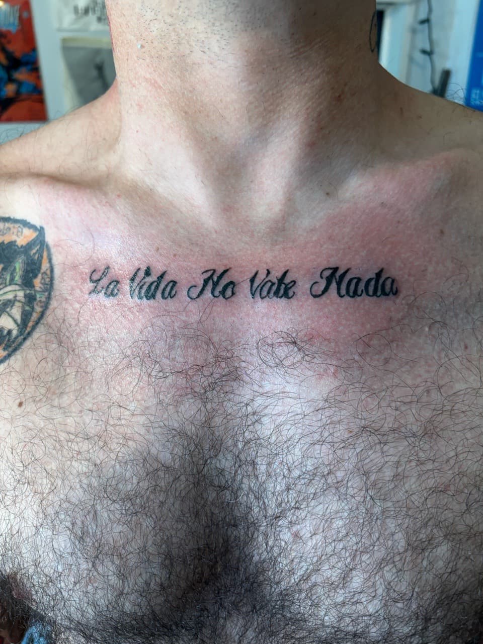 Script + Lettering words tattoo on Chest by Mr_I_Can_Do_Tattoos on TattMe