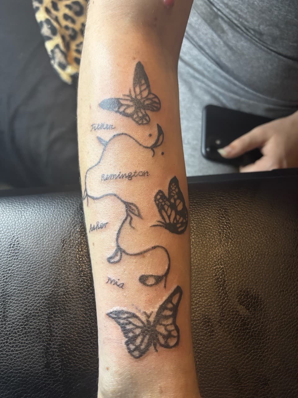 Fine Line + Black-work butterflies tattoo on Forearm by Mr_I_Can_Do_Tattoos on TattMe