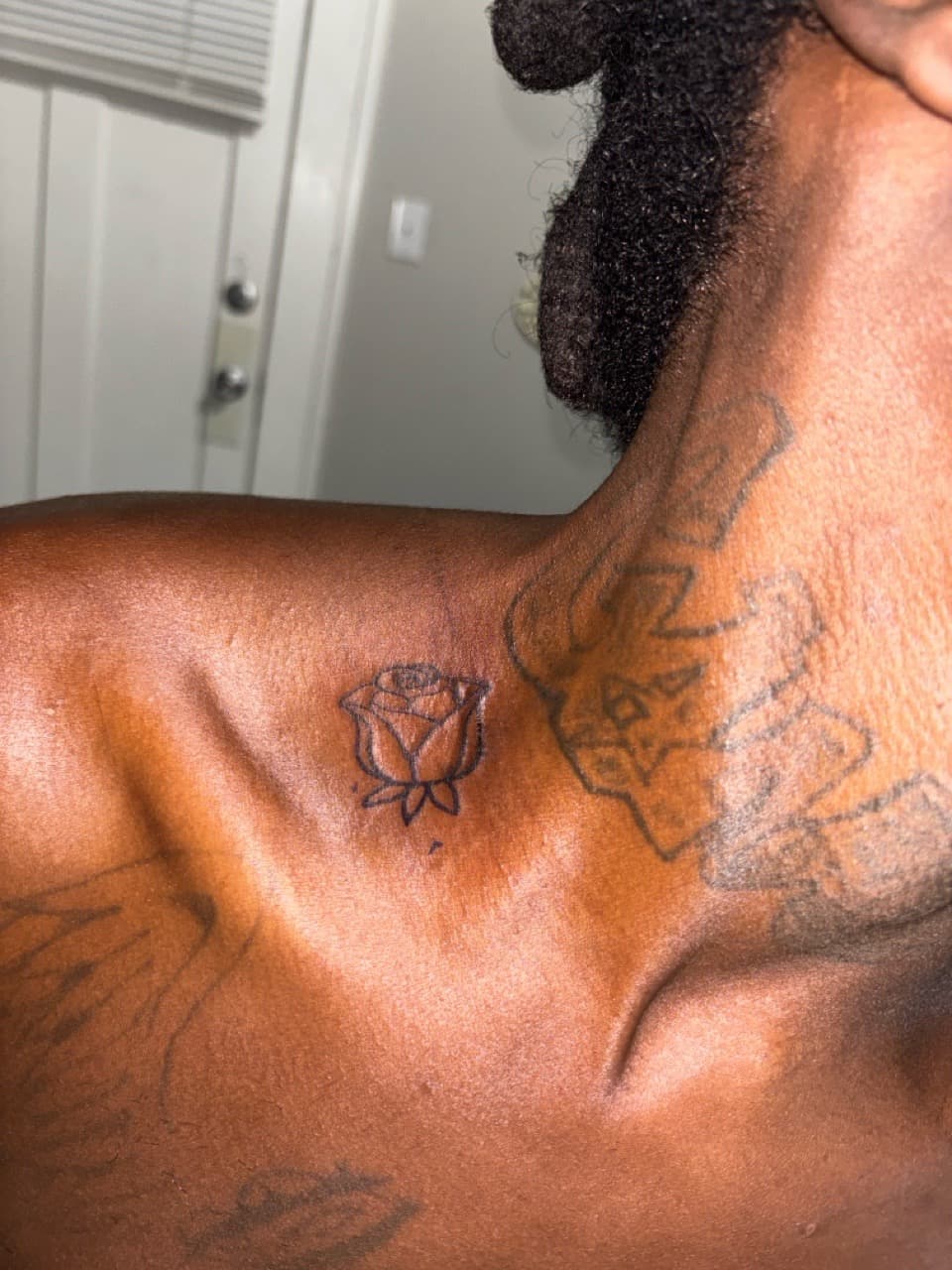 Fine Line + Minimalist rose tattoo on Shoulder by Mr_I_Can_Do_Tattoos on TattMe