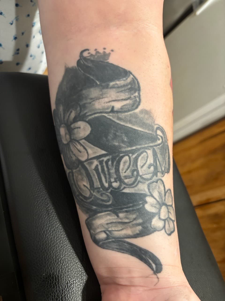 Black & Grey + Lettering lettering tattoo on Forearm by Mr_I_Can_Do_Tattoos on TattMe