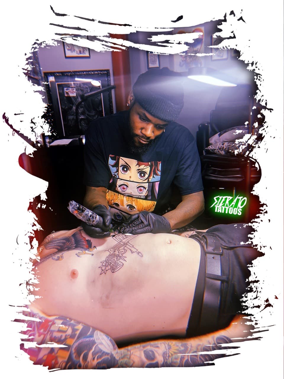 Line-work tattoo artist tattoo on Sternum by Sierato_Tattoos on TattMe
