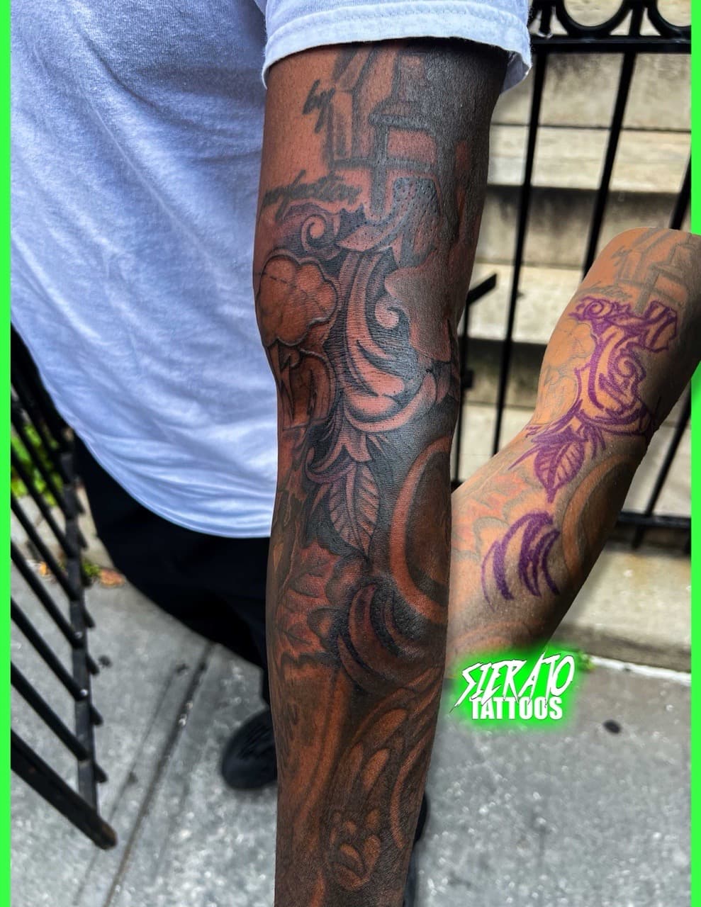 Black & Grey + Illustrative sleeve tattoo on Full Sleeve by Sierato_Tattoos on TattMe