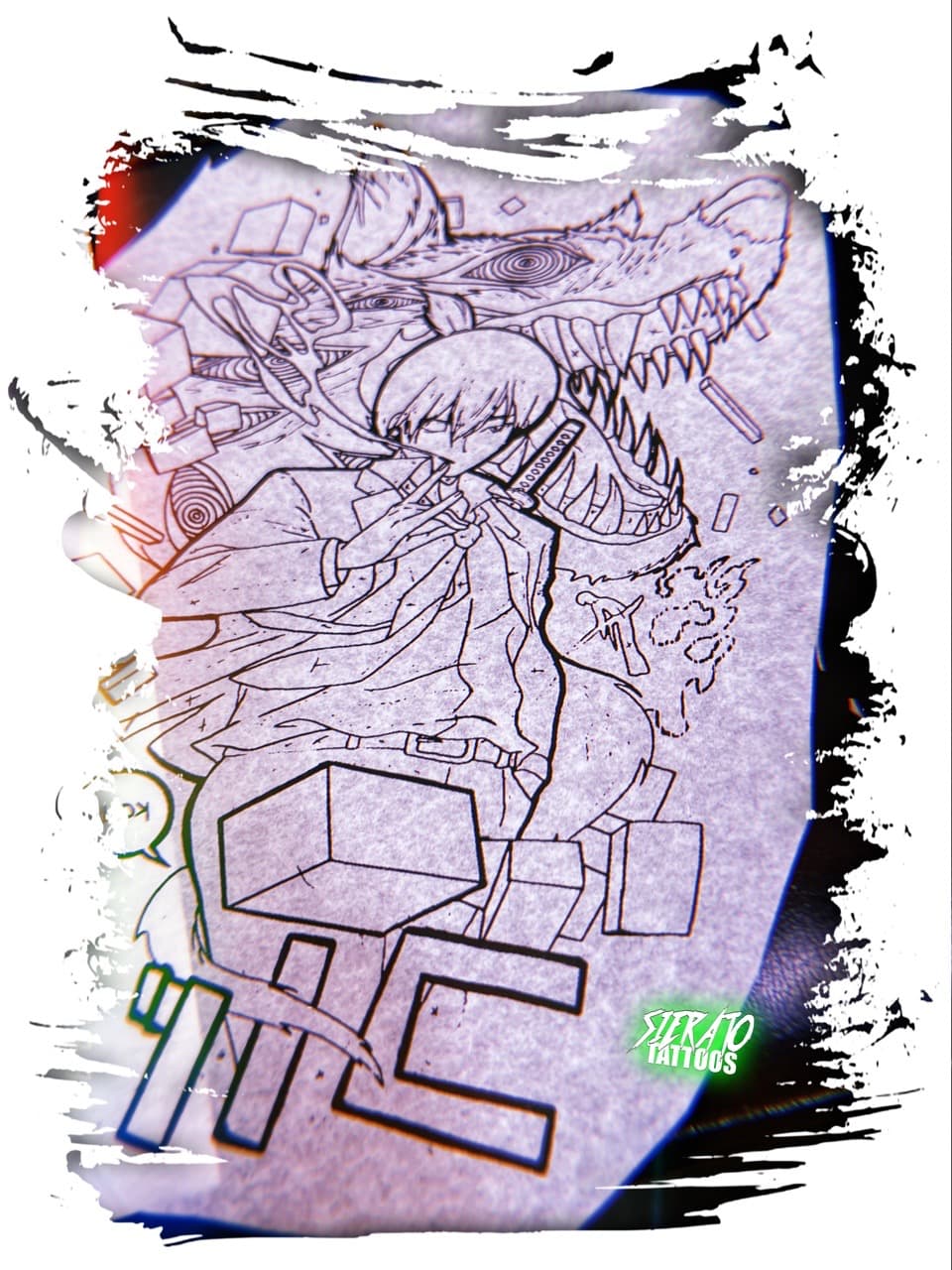 Anime + Illustrative sword tattoo by Sierato_Tattoos on TattMe
