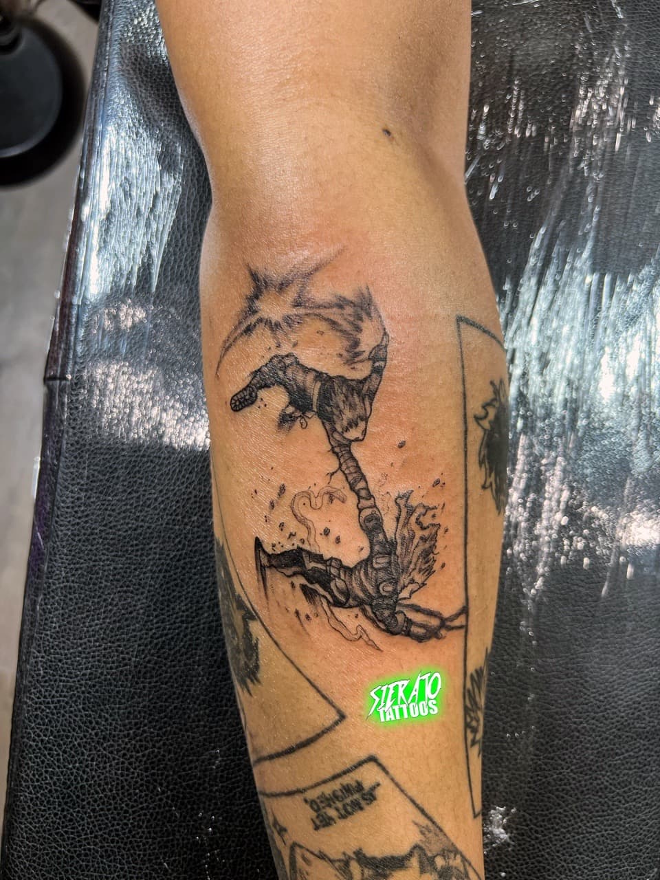 Black & Grey + Illustrative figures tattoo on Forearm by Sierato_Tattoos on TattMe