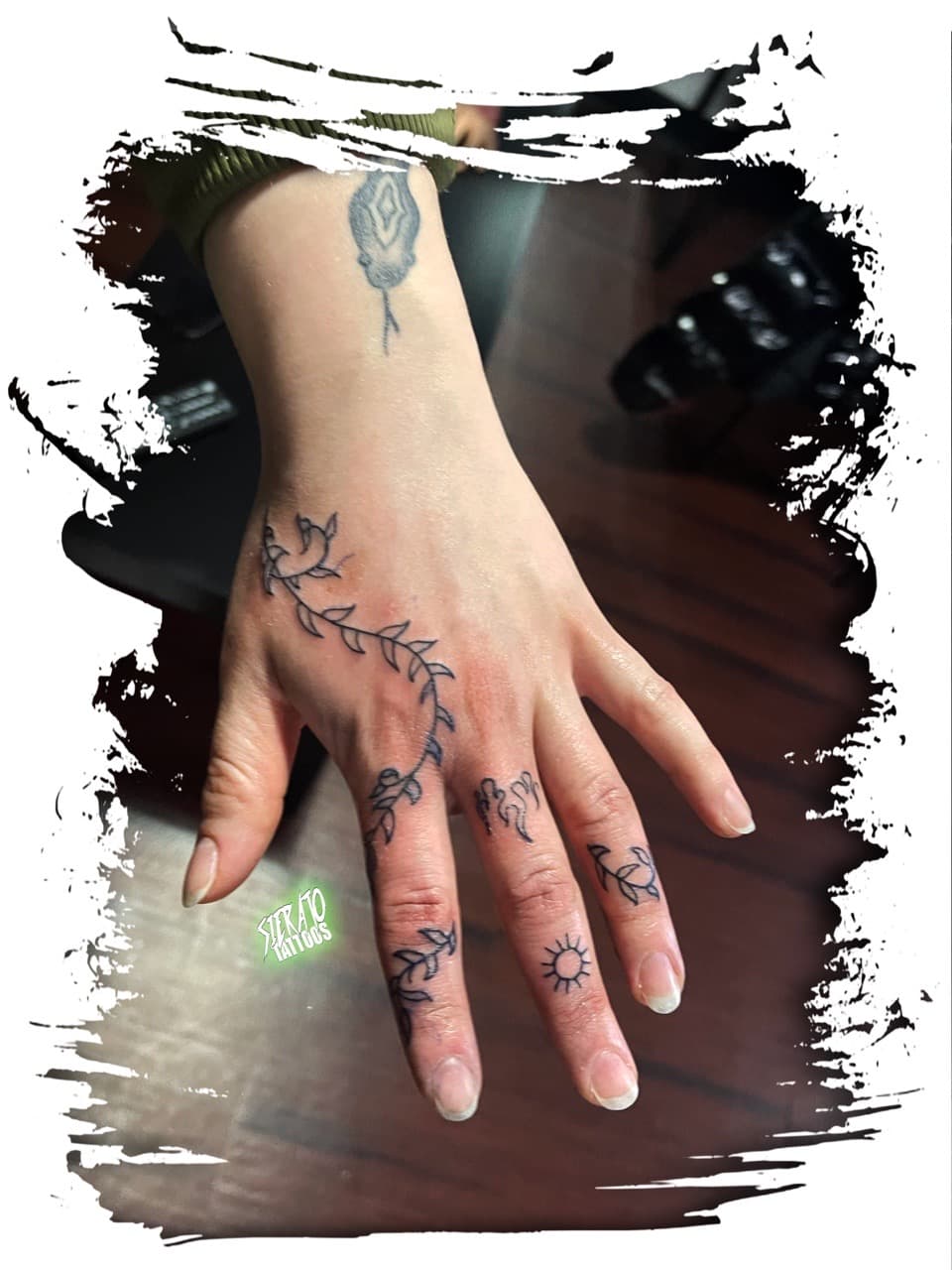 Fine Line + Minimalist vine tattoo on Hand by Sierato_Tattoos on TattMe