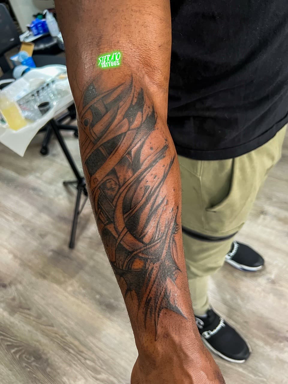 Black-work + Tribal pattern tattoo on Forearm by Sierato_Tattoos on TattMe