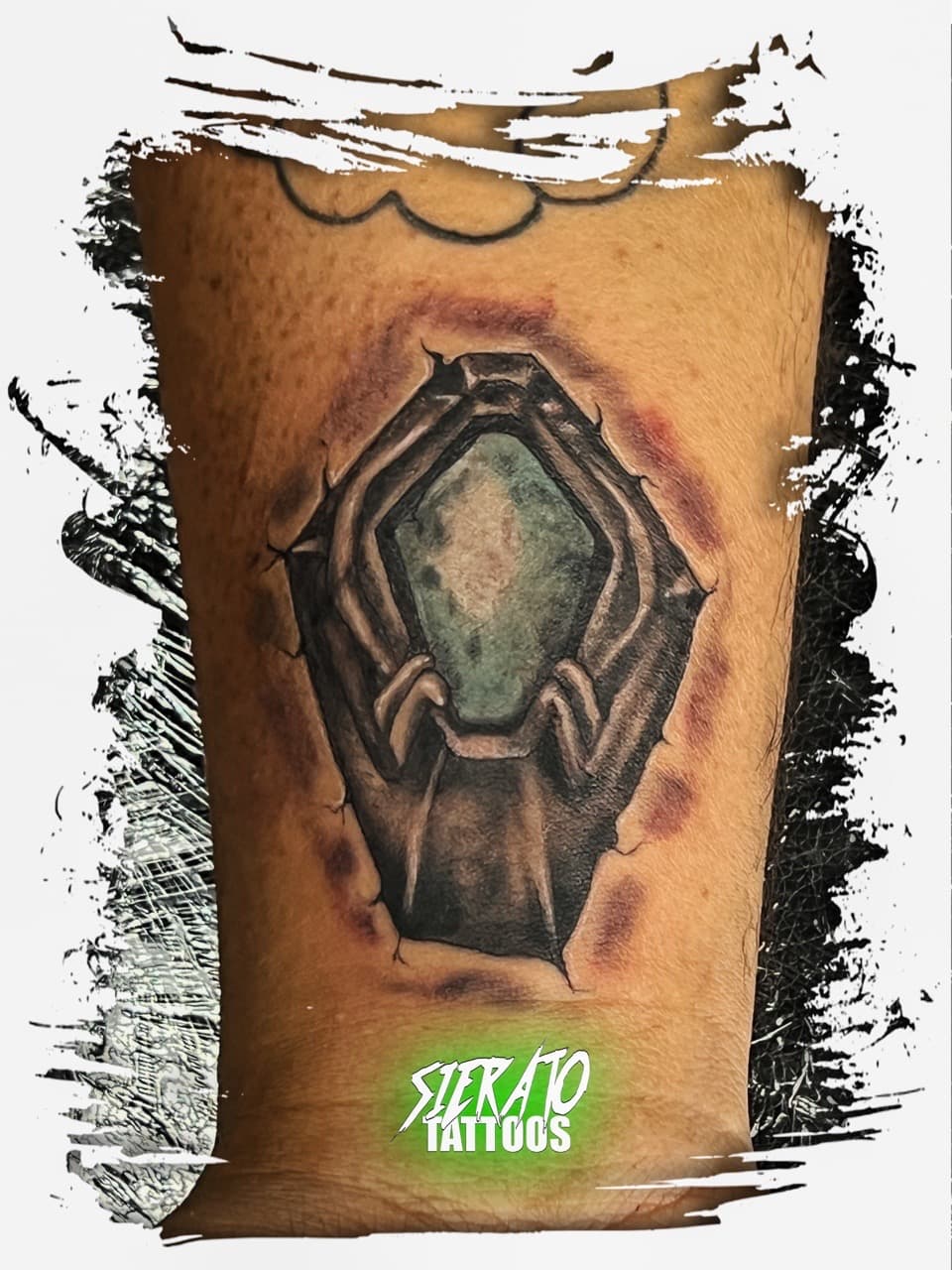 Realism + Biomechanical portal tattoo on Forearm by Sierato_Tattoos on TattMe