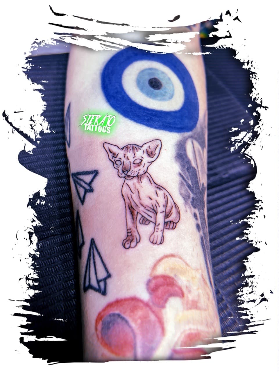 Fine Line + Minimalist sphynx cat tattoo on Forearm by Sierato_Tattoos on TattMe
