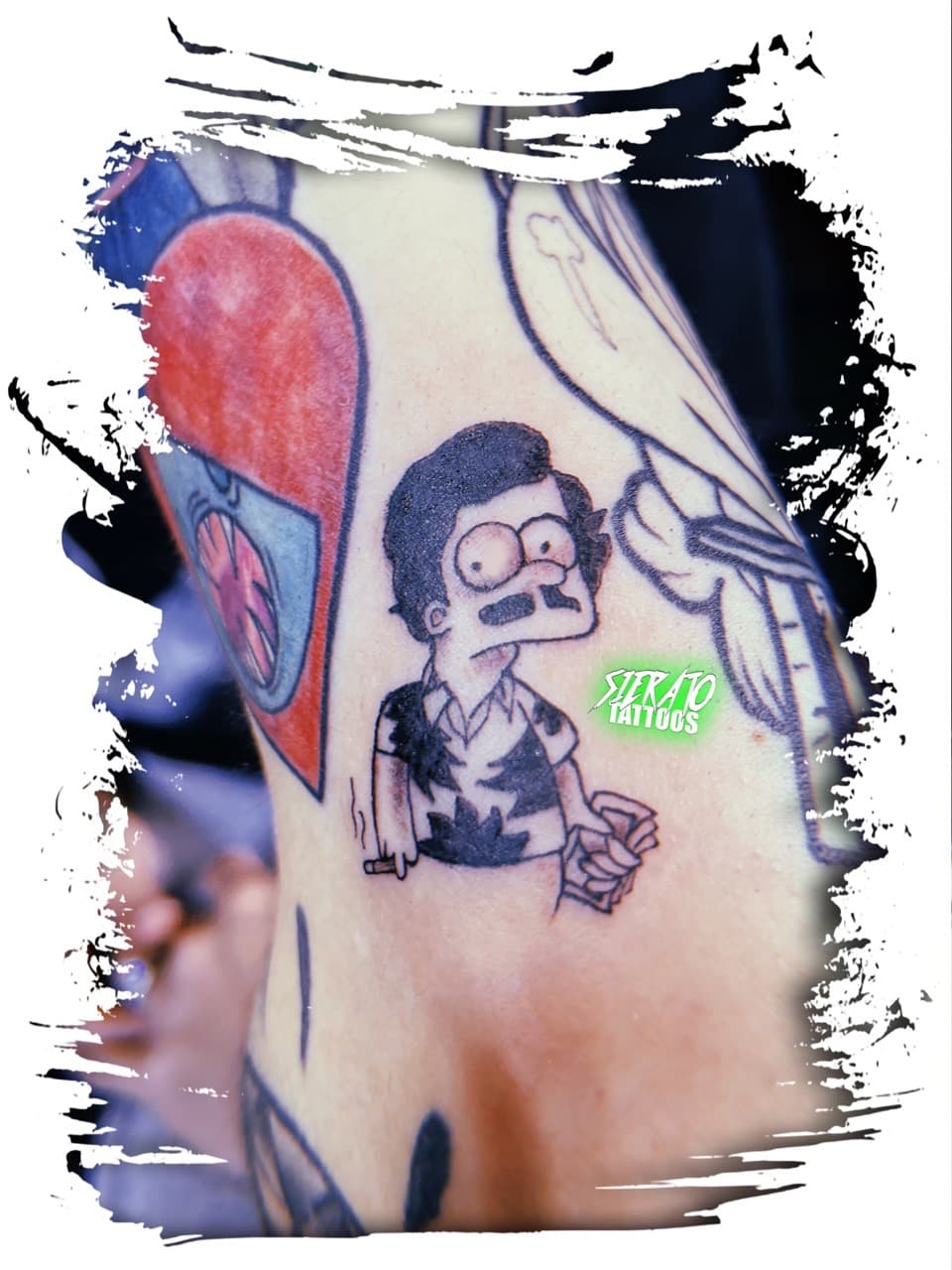 Cartoon + New School caricature tattoo on Upper Arm by Sierato_Tattoos on TattMe