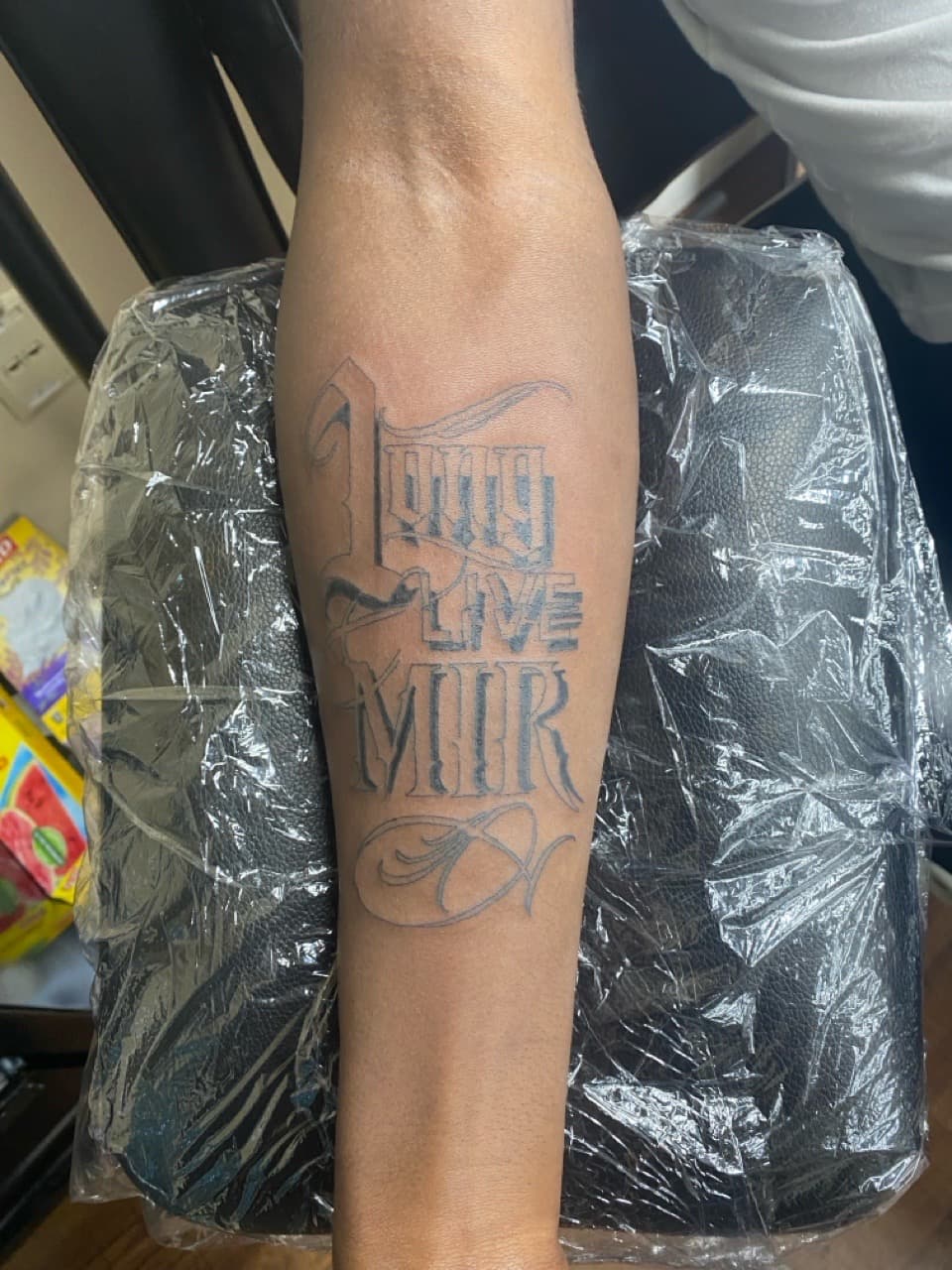 Lettering + Black & Grey words tattoo on Forearm by Titan_Ink on TattMe