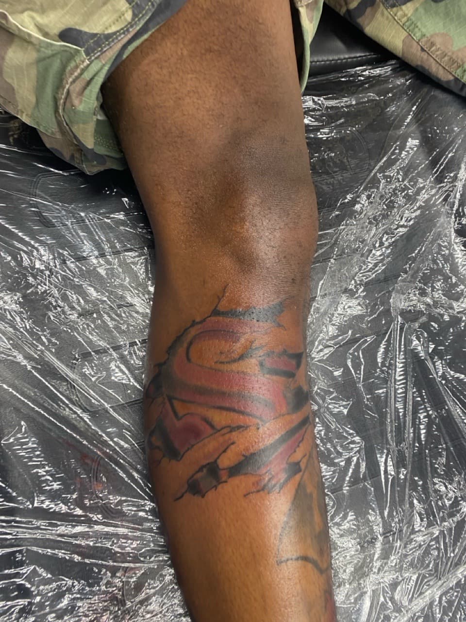 Color + Illustrative flame tattoo on Calf by Titan_Ink on TattMe