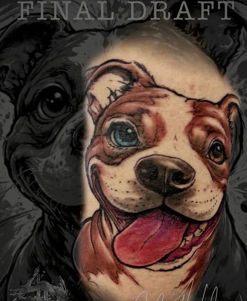 Color + Illustrative dog tattoo on Forearm by Clint_Wilson on TattMe