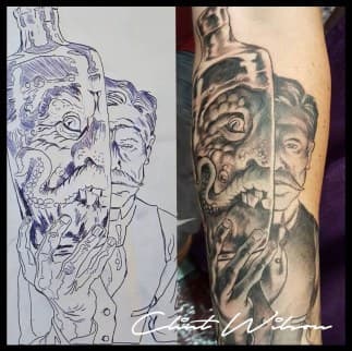 Black & Grey + Illustrative gentleman tattoo on Forearm by Clint_Wilson on TattMe