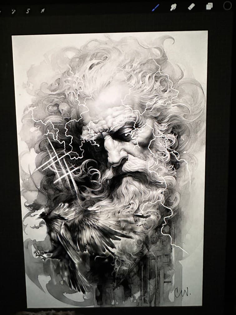 Black & Grey + Illustrative zeus tattoo by Clint_Wilson on TattMe
