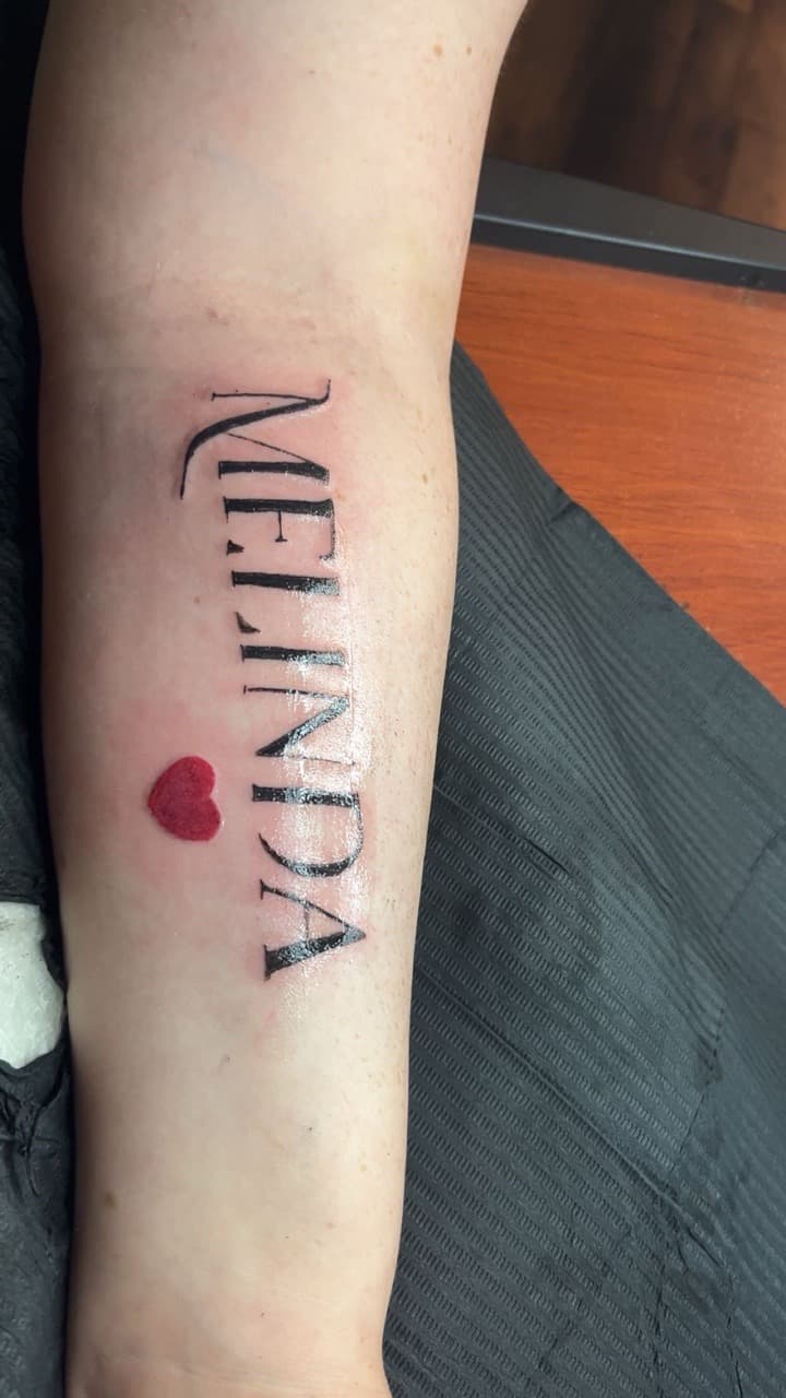 Lettering + Script name tattoo on Forearm by ink_Queens_Crystal on TattMe