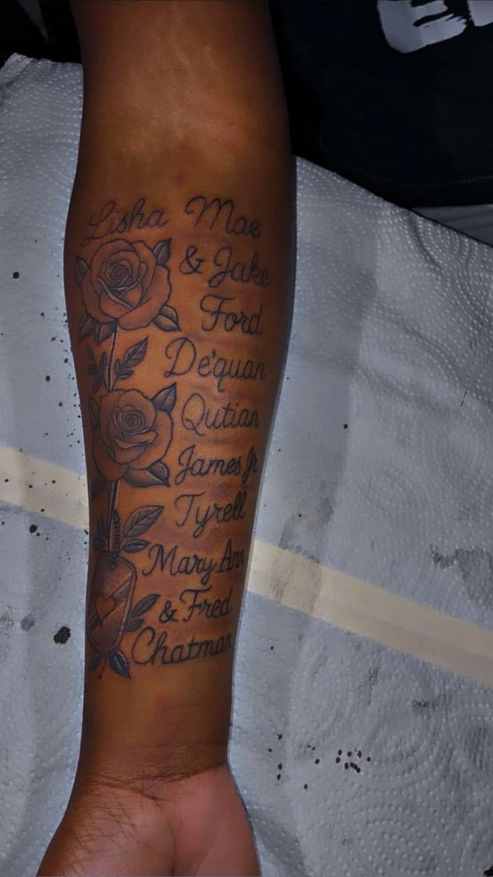 Lettering + Script names tattoo on Forearm by 4oeMag_Tattoos on TattMe