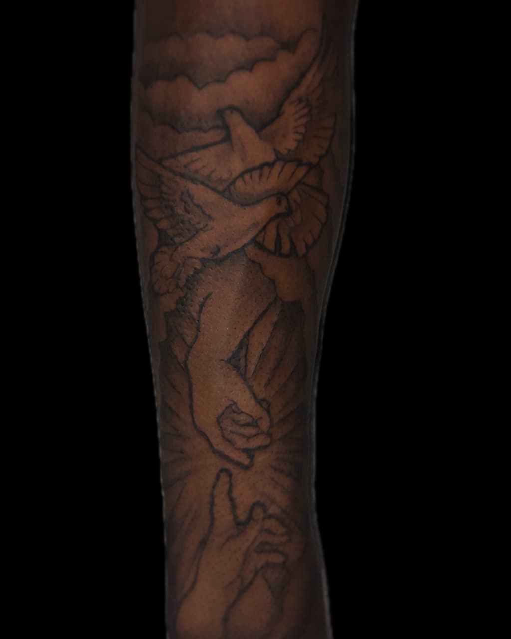 Black & Grey + Illustrative doves tattoo on Forearm by 4oeMag_Tattoos on TattMe