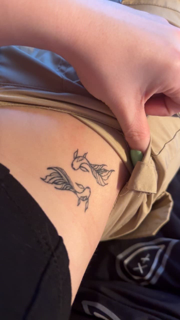 Fine Line + Line-work fish tattoo on Hip by The_plug_Tattoo._Co on TattMe