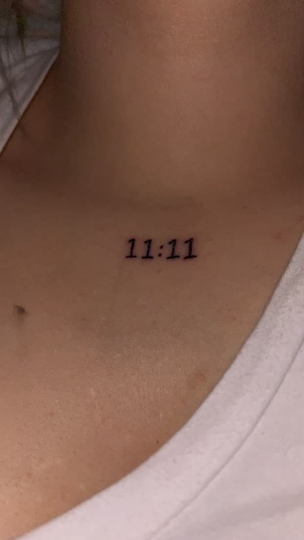 Fine Line + Minimalist numbers tattoo on Shoulder by The_plug_Tattoo._Co on TattMe