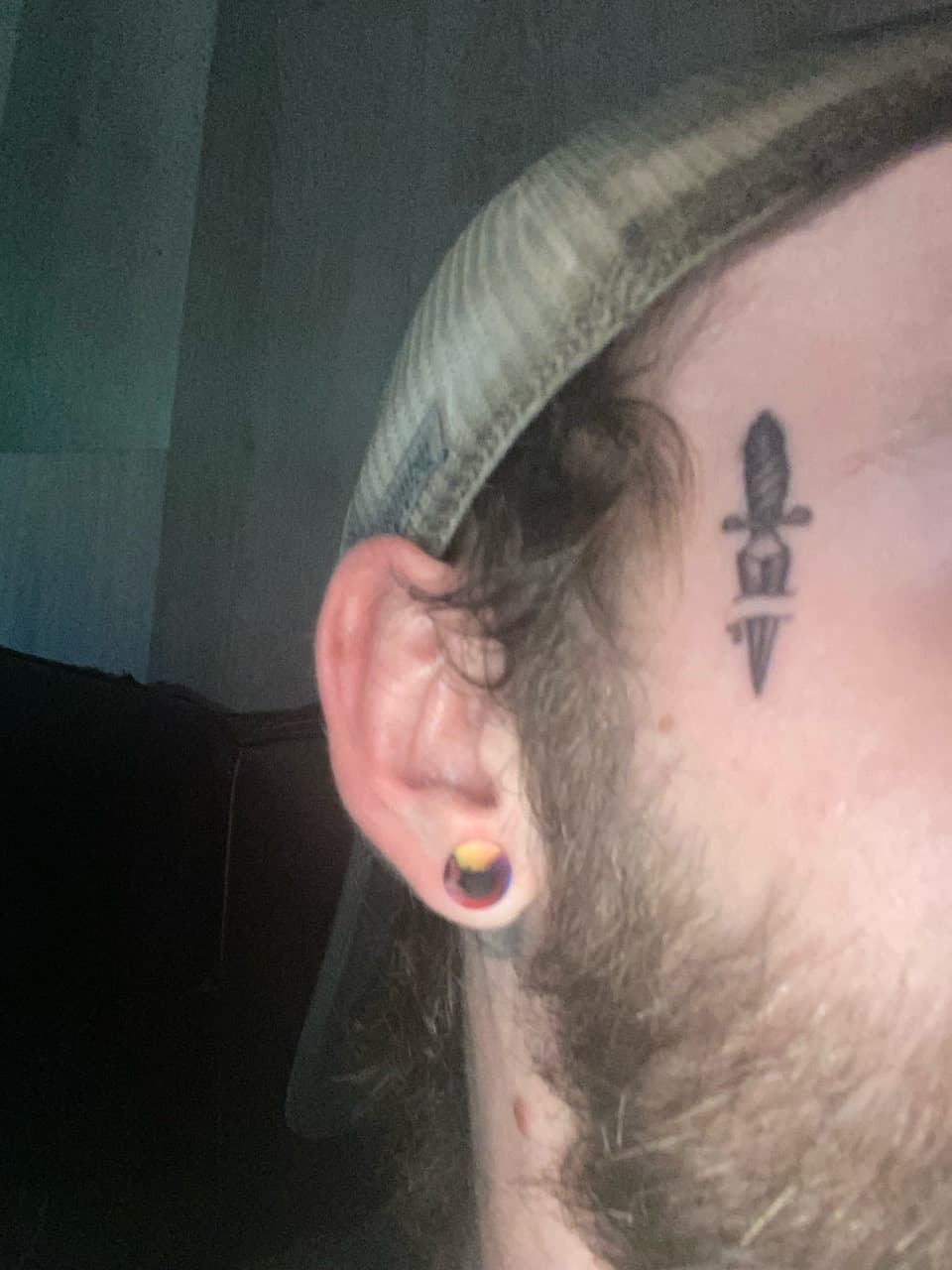 Fine Line + Minimalist dagger tattoo on Face by The_plug_Tattoo._Co on TattMe