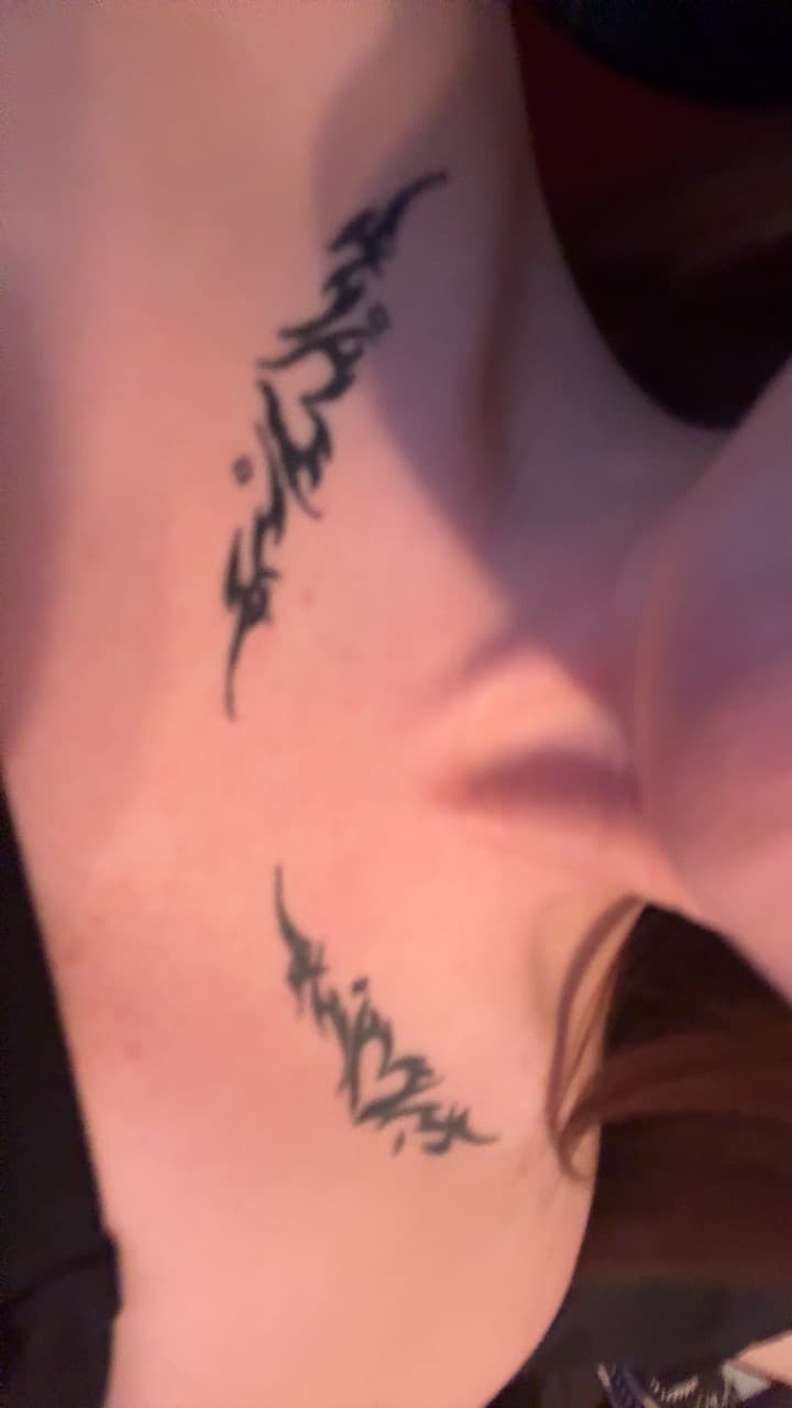 Black-work + Abstract symbols tattoo on Neck (Side) by The_plug_Tattoo._Co on TattMe