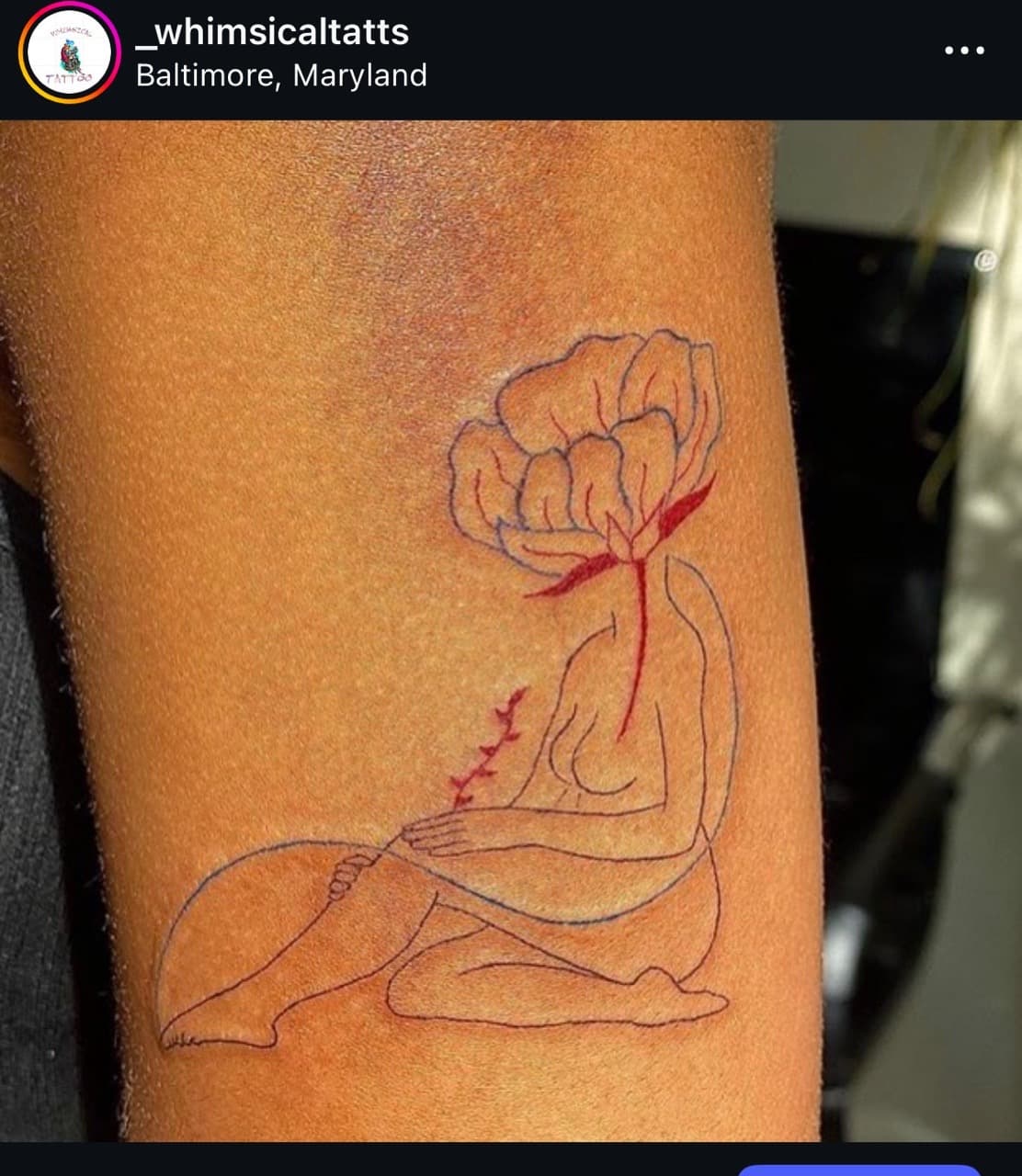 Fine Line + Minimalist figure tattoo on Upper Arm by WhimsicalTATTS on TattMe