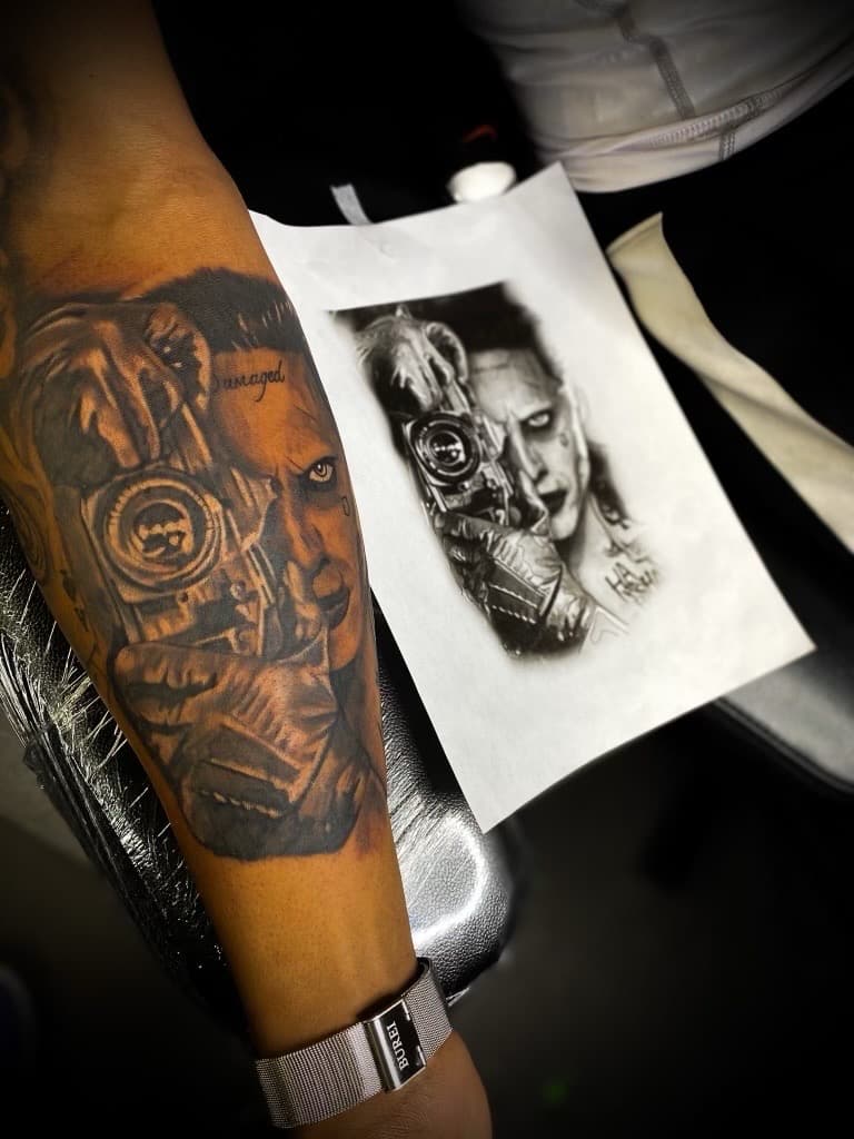 Black & Grey + Realism joker tattoo on Forearm by TNO_INK on TattMe