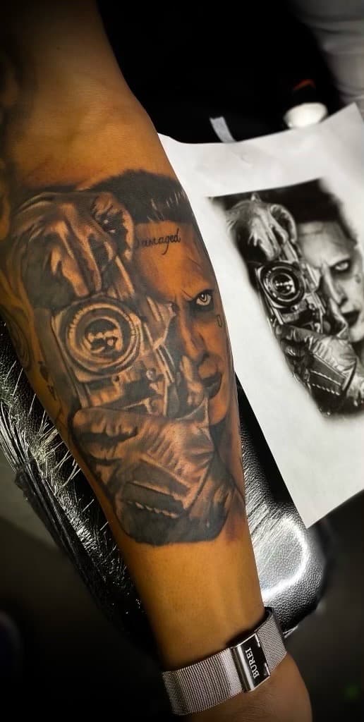 Realism + Black & Grey joker tattoo on Forearm by TNO_INK on TattMe