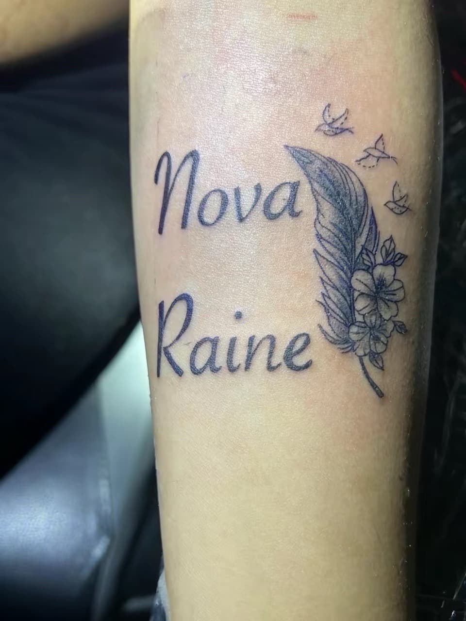 Script + Fine Line nova raine tattoo on Forearm by Gifted_Artist on TattMe