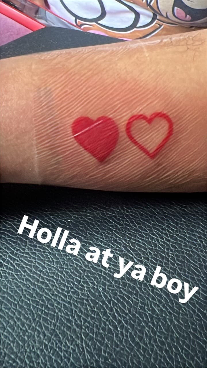 Minimalist + Color hearts tattoo on Wrist by Gifted_Artist on TattMe