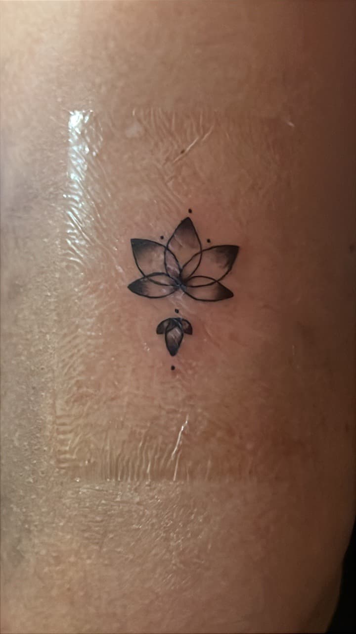 Fine Line + Dot-work lotus tattoo by Gifted_Artist on TattMe