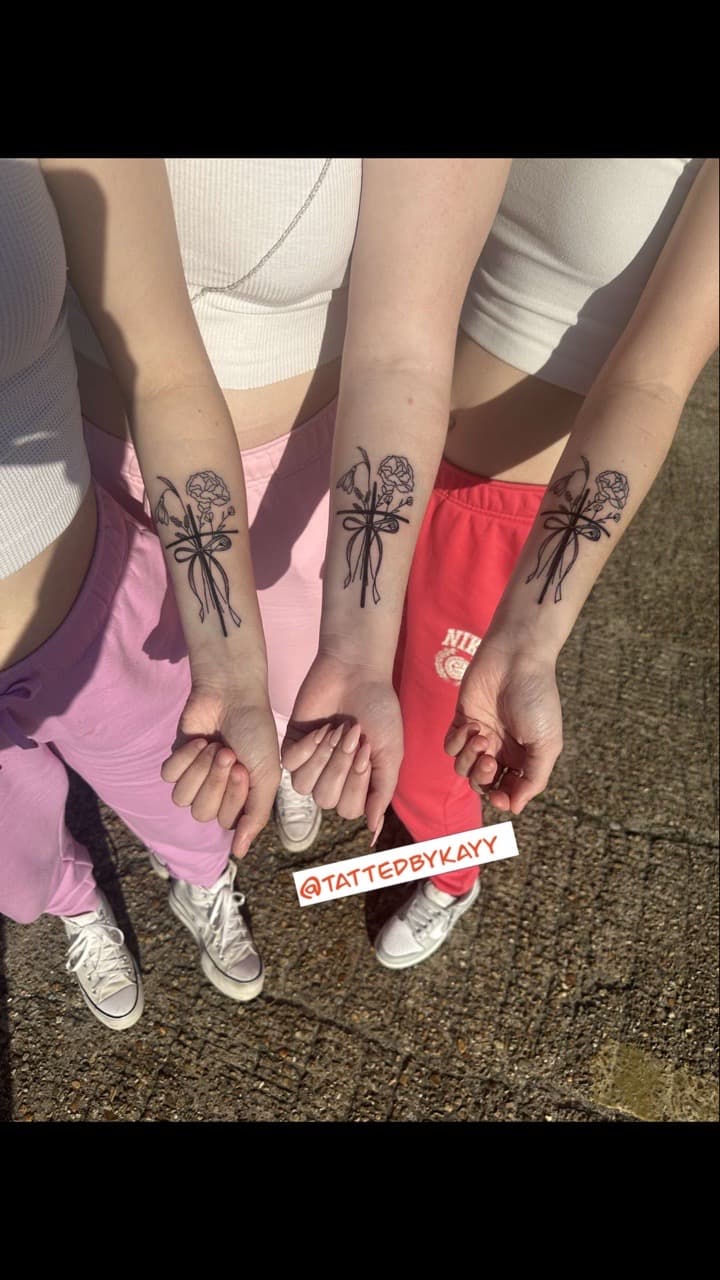 Fine Line + Black-work flowers tattoo on Forearm by tattedbykayy on TattMe