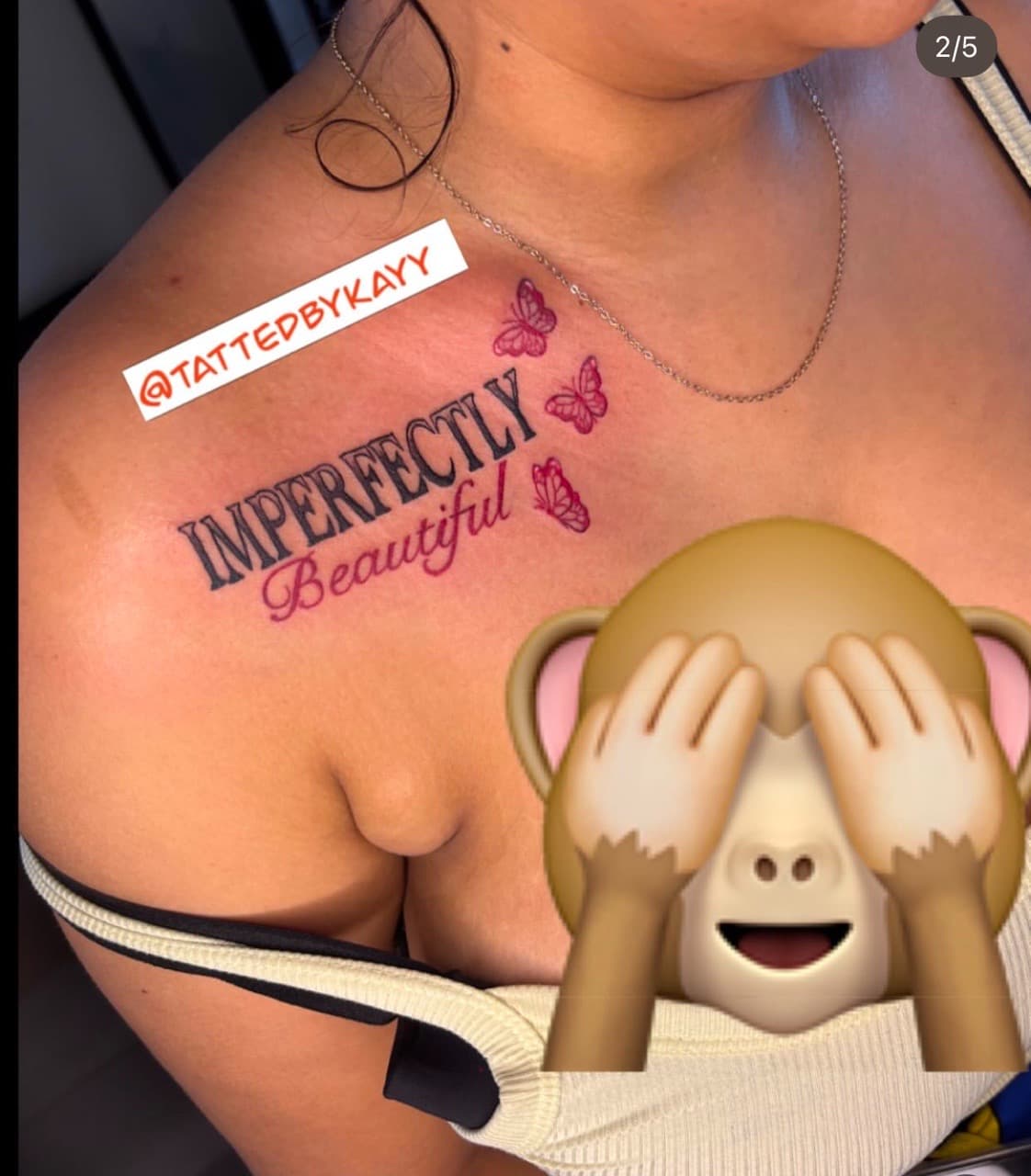 Lettering + Script butterflies tattoo on Chest by tattedbykayy on TattMe