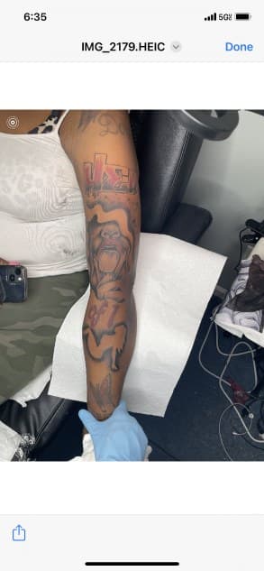 Lettering + Illustrative woman tattoo on Half Sleeve by Torian_Benns on TattMe