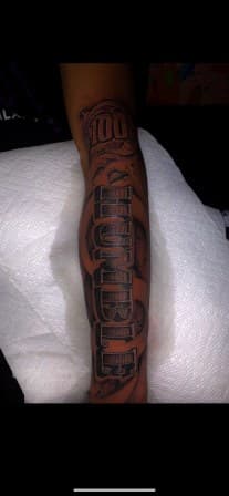 Black & Grey + Lettering humble tattoo on Forearm by Torian_Benns on TattMe