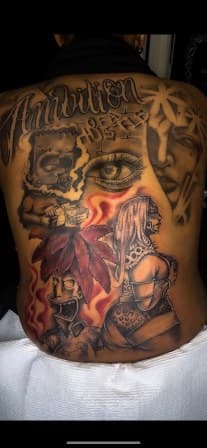 Black & Grey + Lettering ambition tattoo on Upper Back by Torian_Benns on TattMe