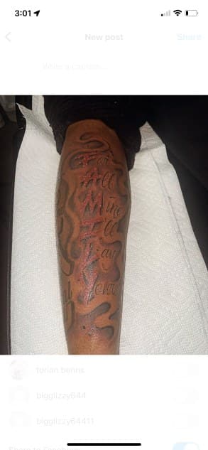 Lettering + Script words tattoo on Forearm by Torian_Benns on TattMe