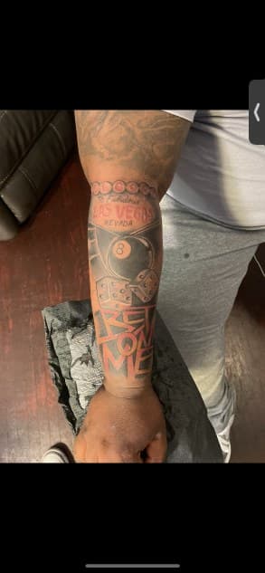 Black & Grey + Lettering las vegas sign tattoo on Forearm by Torian_Benns on TattMe