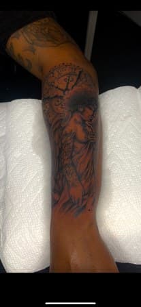 Black & Grey + Illustrative angel tattoo on Forearm by Torian_Benns on TattMe