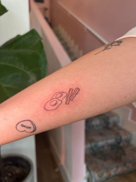 Fine Line + Minimalist eggs tattoo on Forearm by cozinks on TattMe