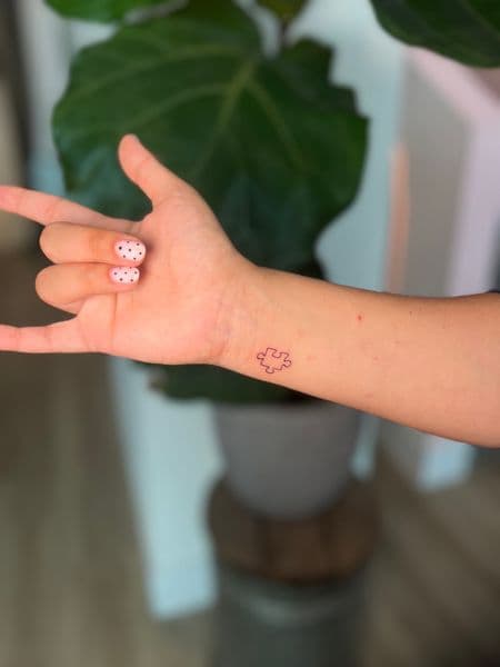 Fine Line + Minimalist puzzle tattoo on Wrist by cozinks on TattMe