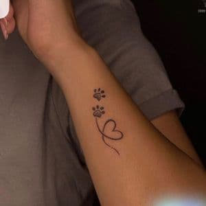 Fine Line + Black & Grey paw prints tattoo on Forearm by cozinks on TattMe