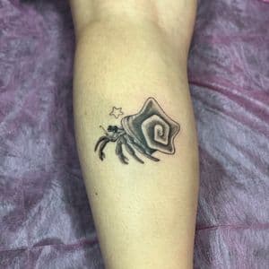 Black & Grey tattoo on Calf by cozinks on TattMe
