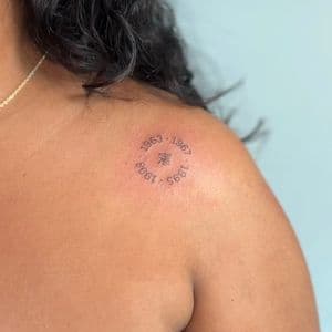 Fine Line tattoo on Shoulder Blade by cozinks on TattMe