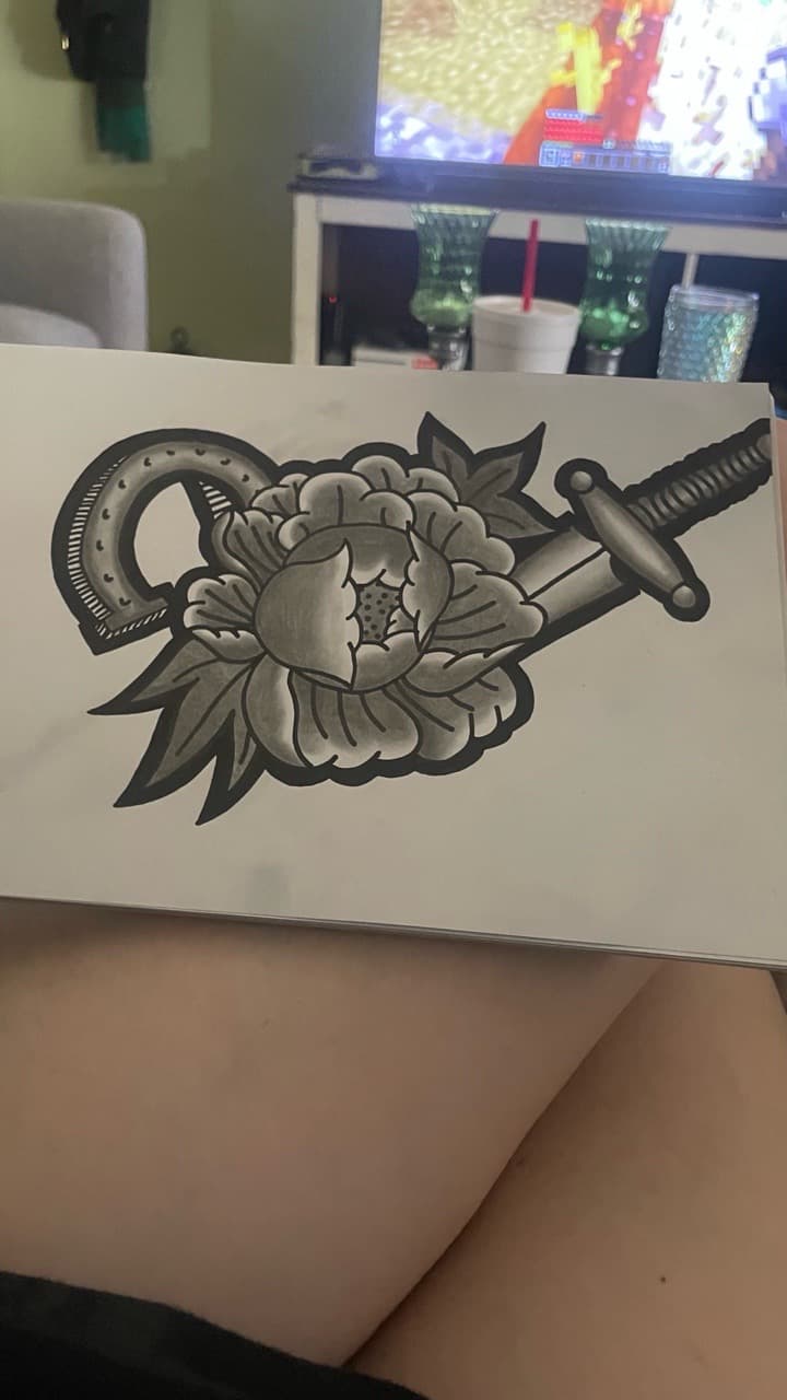 Traditional + Black & Grey horseshoe tattoo by TATSBYLANIE on TattMe