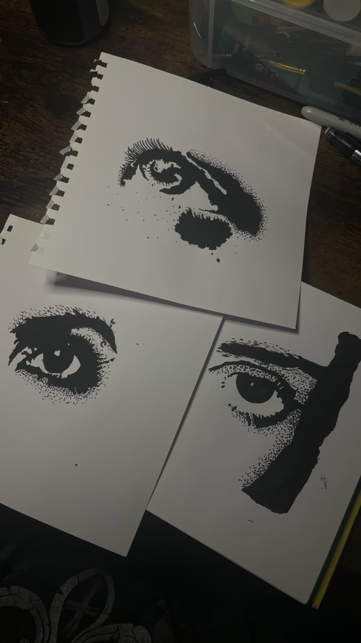 Dot-work + Black-work eyes tattoo by TATSBYLANIE on TattMe