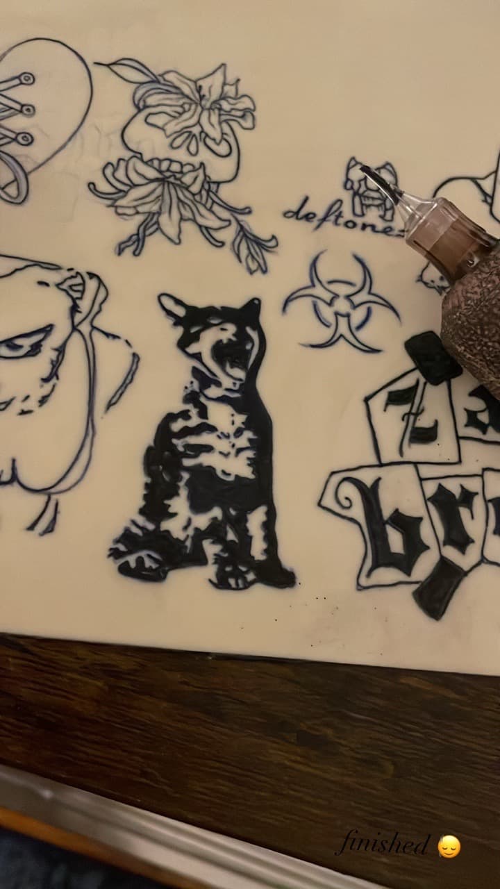 Black-work + Line-work cat tattoo by TATSBYLANIE on TattMe