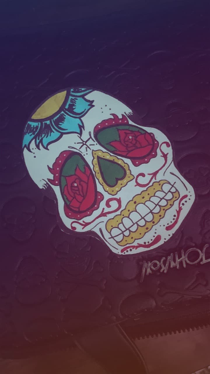 Illustrative + Color skull tattoo by TATSBYLANIE on TattMe