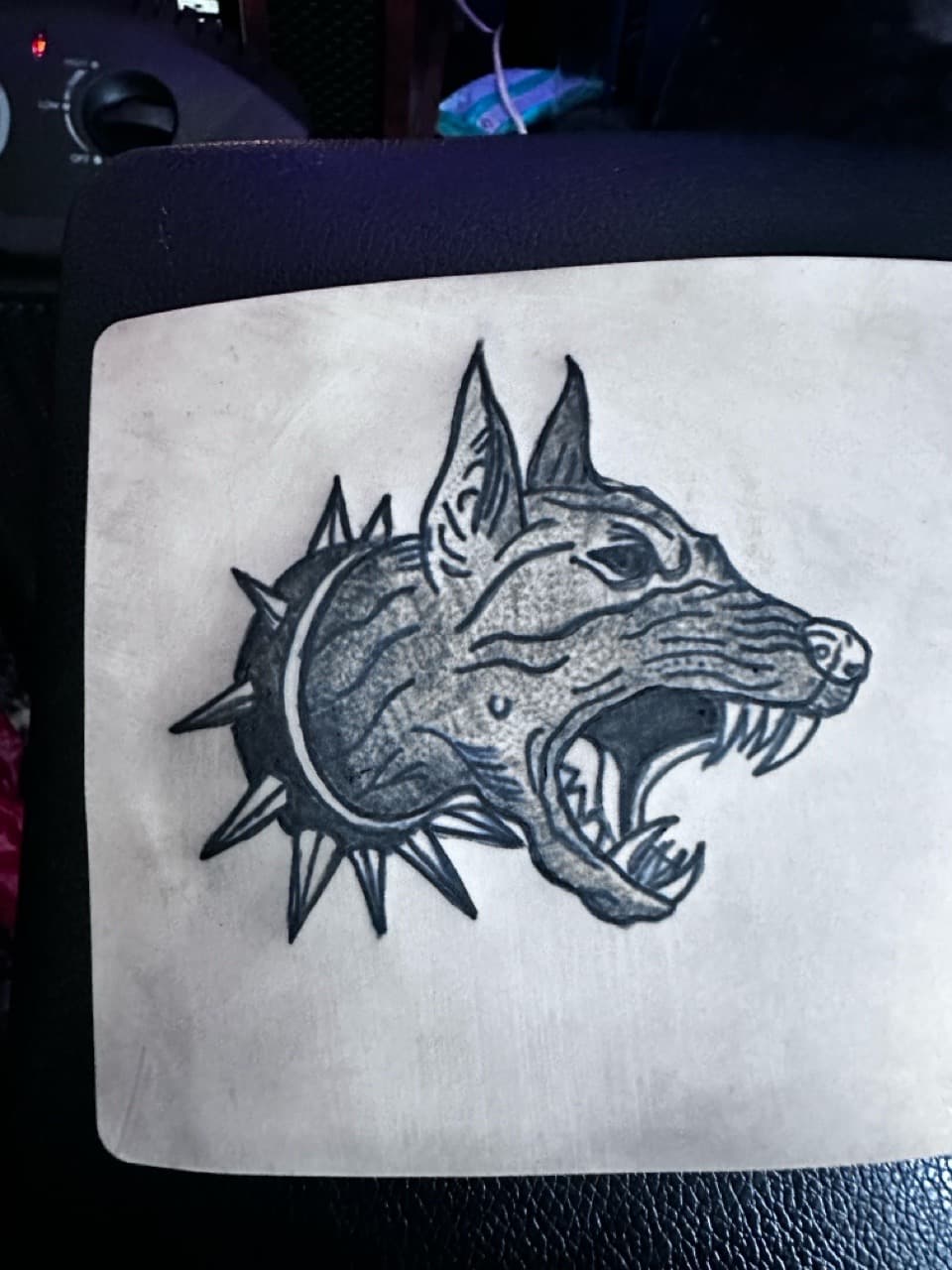 Black-work + Illustrative dog tattoo by RoxkTouch on TattMe
